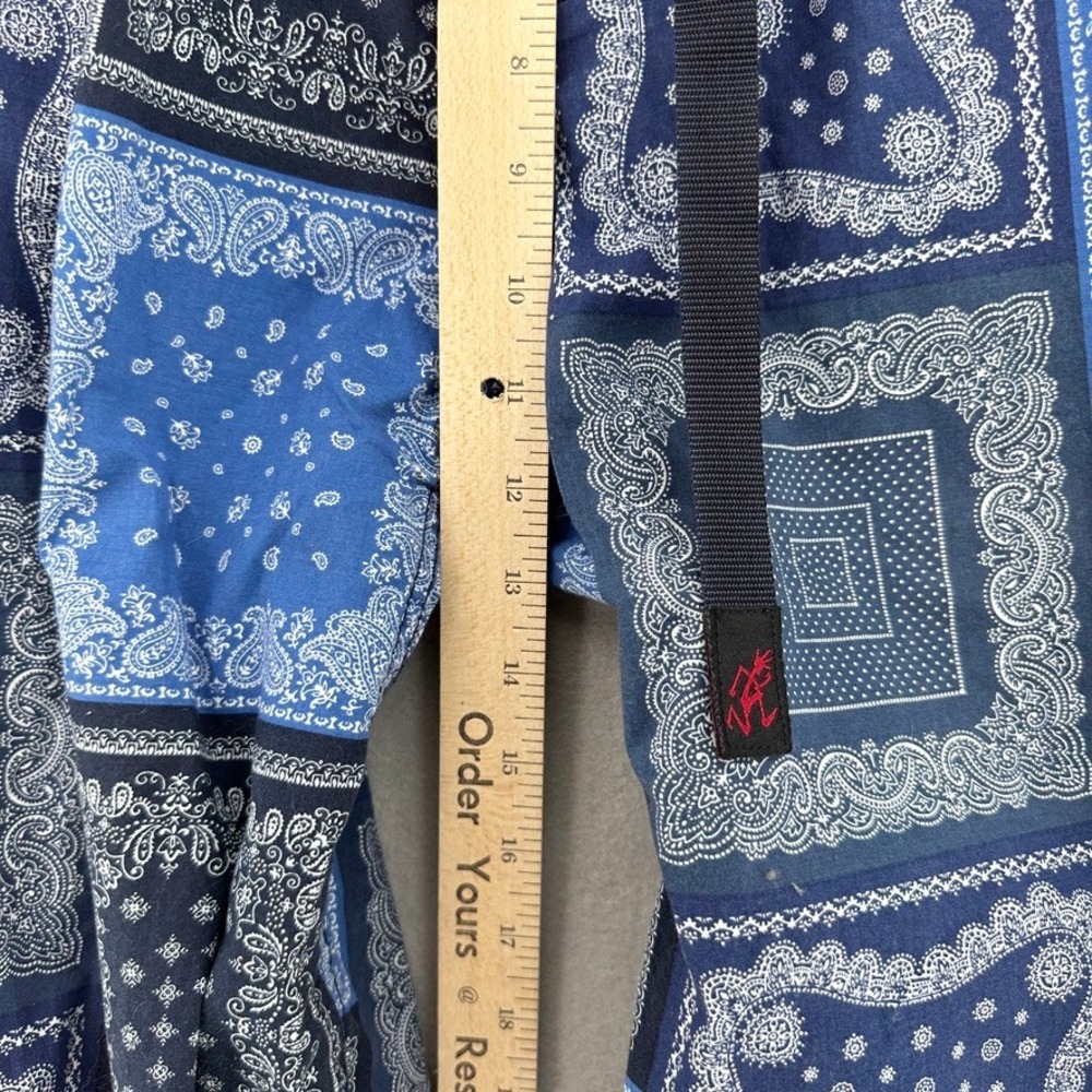 Gramicci Blue Bandana Paisley Patchwork Belted Pants SZ L Streetwear Gorpcore - Picture 5 of 11